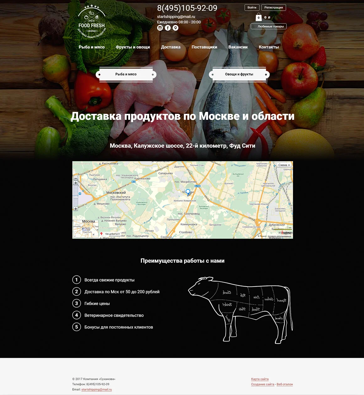 Разработка сайта Food Fresh
